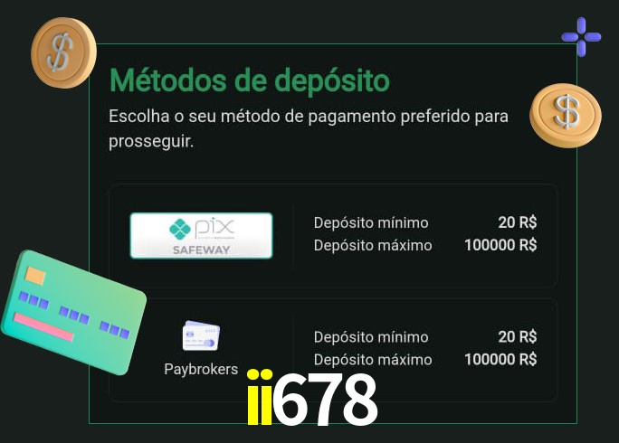 O cassino ii678 oferece uma grande variedade de métodos de pagamento